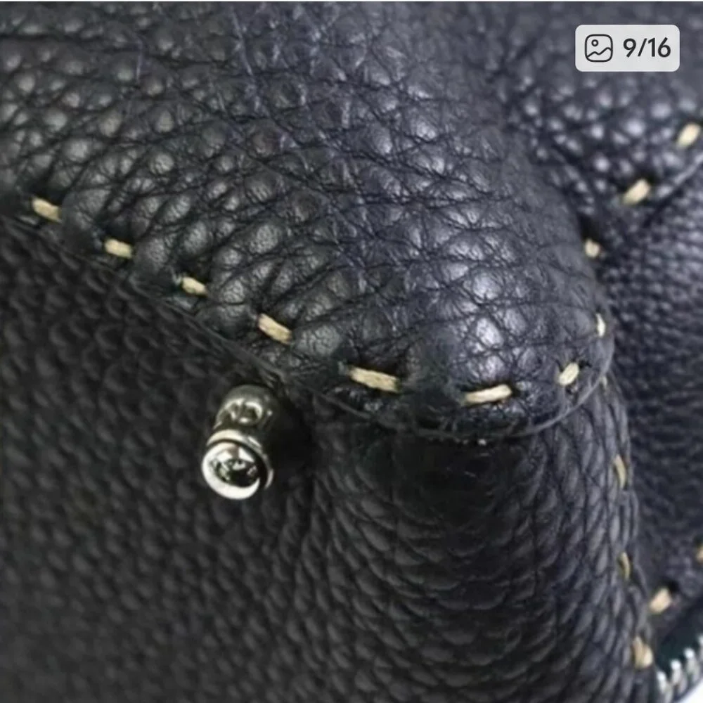 FENDI Selleria Black Leather Tote Bag - Picture 8 of 14